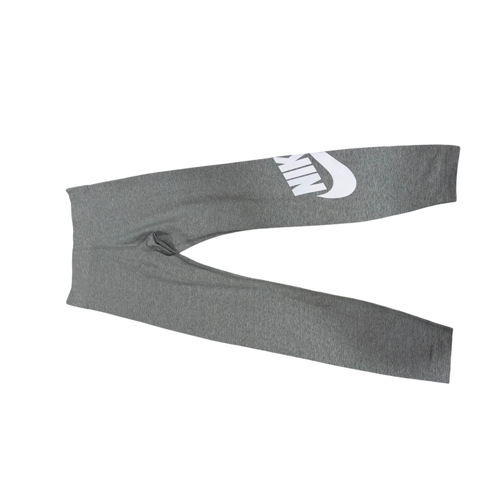 Nike Womens Sportswear‎ Leggings Gray Heather High Rise Logo Tights Small
